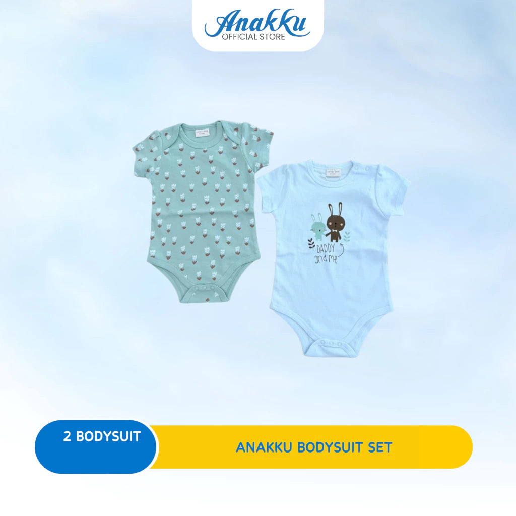 ANAKKU Romper Baju Baby Newborn Bodysuit Series - 2 Sets (3M-12M)