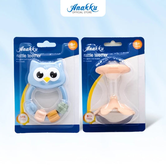 Anakku Baby Character Rattle Massage Gum BPA Free - Rattle Bayi untuk Urut Gusi, Bebas BPA 163-267