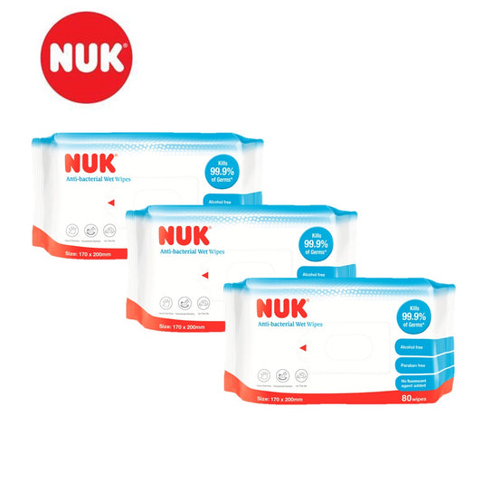 NUK Anti-Bacterial Wet Wipes - 3 Packs Of 80pcs