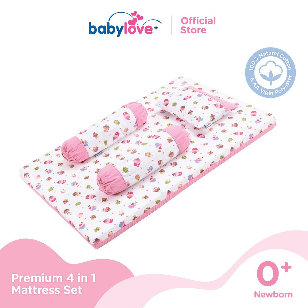 Babylove 4 in 1 Baby Mattress Set (Baby Mattress, Pillow, Bolsters or Case Set Only)