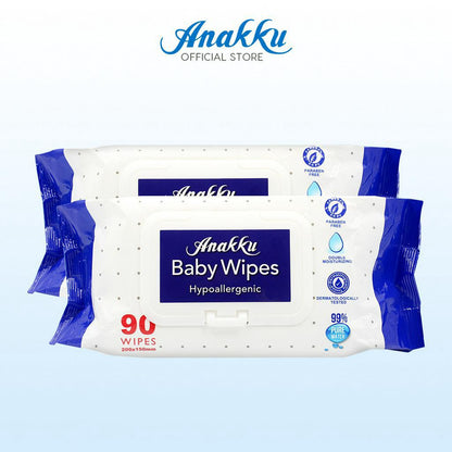 [Exclusive Bundle Deal] Anakku Baby Wipes Wet Tissue (Hypoallergenic) | Tisu Basah Bayi WT90/2 x 12 sets AKBD0017
