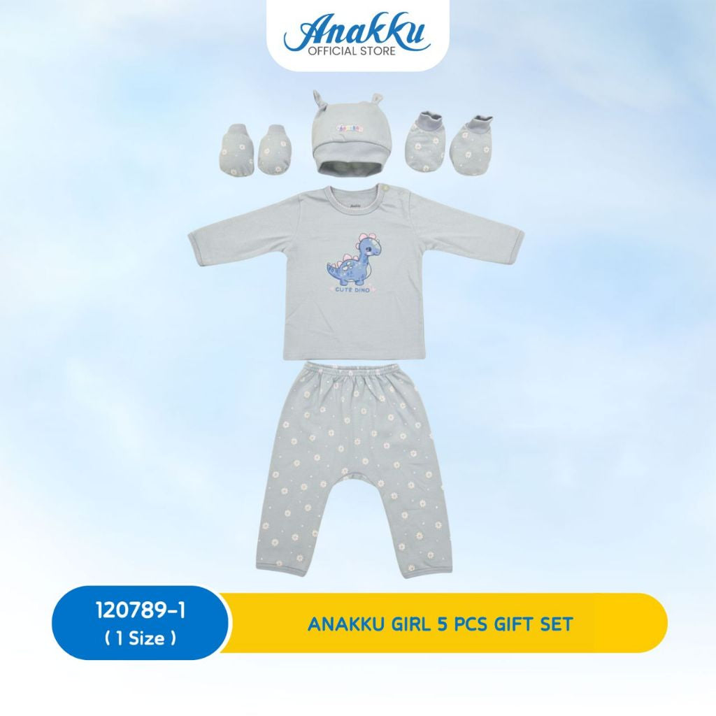 Anakku Newborn Baby Boy/Girl Pyjamas Gift Set | Set Hadiah Baju Tidur Bayi [5pcs/set] [0-6 Months] 120788-1, 120789-1