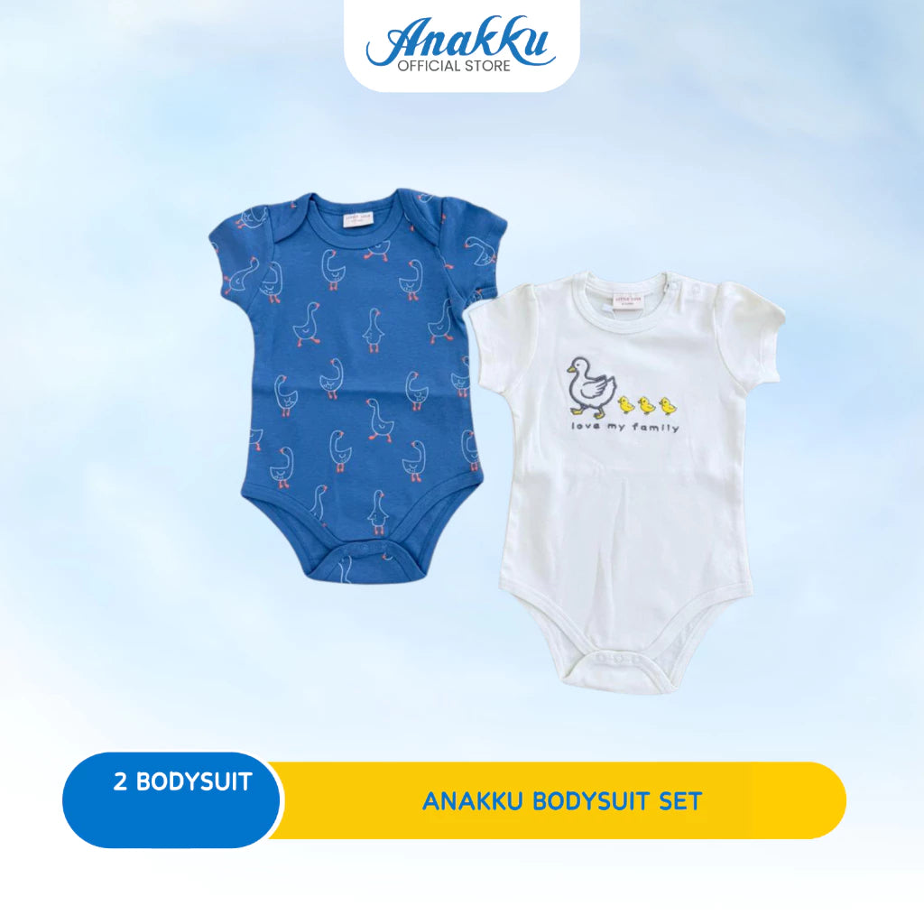 ANAKKU Romper Baju Baby Newborn Bodysuit Series - 2 Sets (3M-12M)