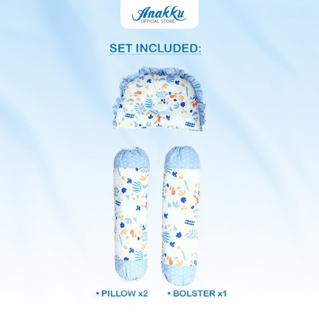 Anakku Bedding Set 3 in 1 Dimple Pillow Bolsters Set Forest/Jungle Set Bantal Bayi 174-791