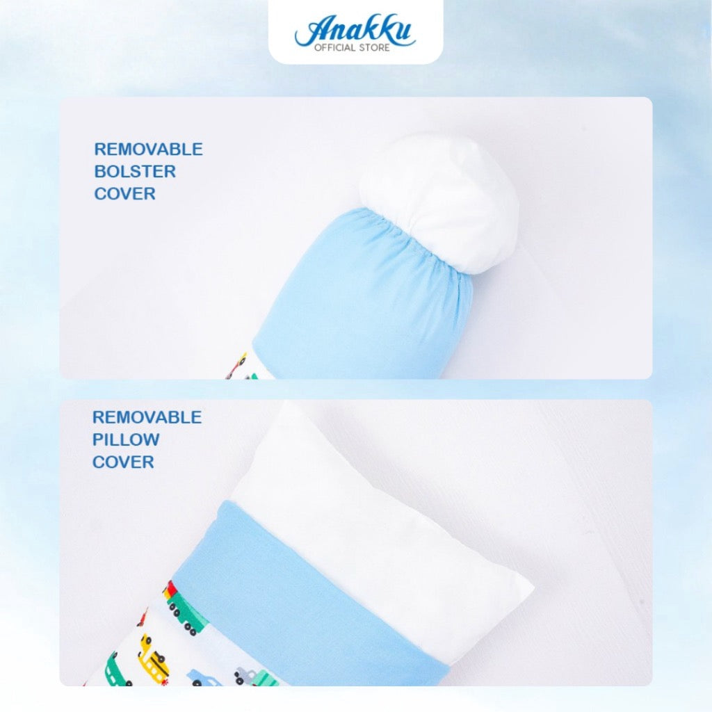 Anakku Bedding Set 3 in 1 Pillow & Bolsters Set (Car) | Set Bantal Bayi 174-749