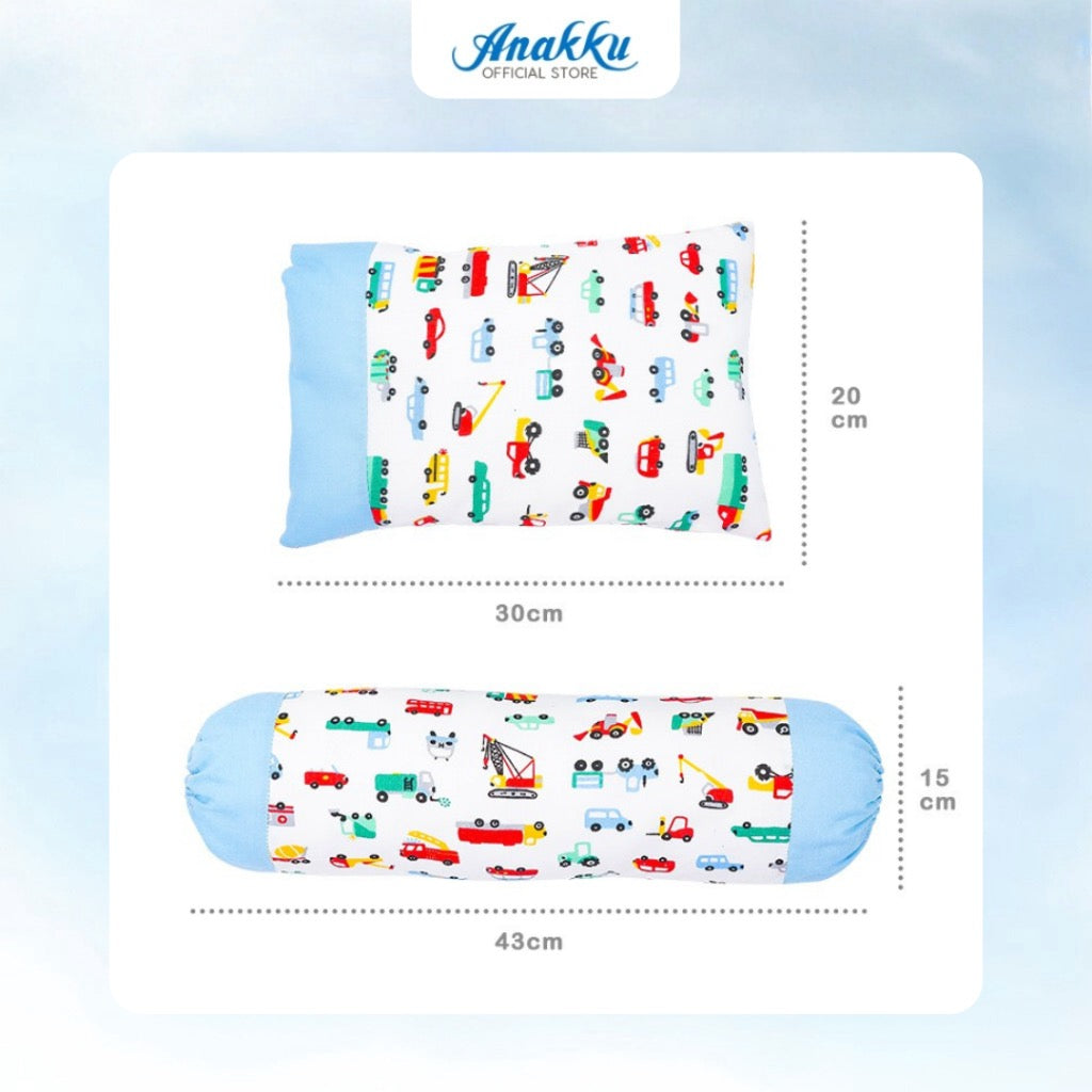 Anakku Bedding Set 3 in 1 Pillow & Bolsters Set (Car) | Set Bantal Bayi 174-749