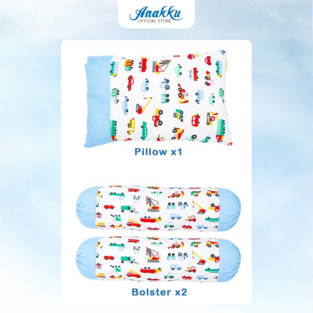 Anakku Bedding Set 3 in 1 Pillow & Bolsters Set (Car) | Set Bantal Bayi 174-749