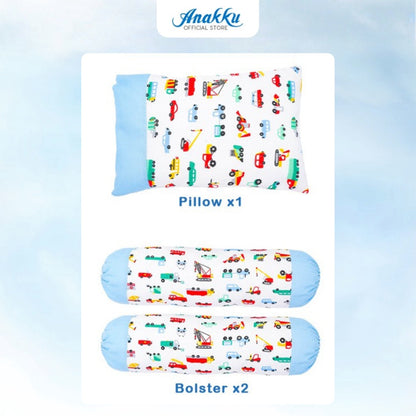 Anakku Bedding Set 3 in 1 Pillow & Bolsters Set (Car) | Set Bantal Bayi 174-749
