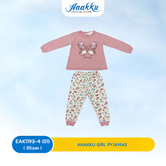 Anakku Girls Pyjama Set -L/SLV Top & Long Pant & Dress Pyjama (1 yr to 3 yrs) -EAK1193-4(01 - 04)/ EAK1194-4(01 - 02)