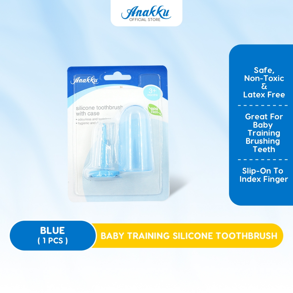 Anakku Baby Training Silicone Toothbrush Gum Massage Berus Gigi Latihan Bayi Anakku dengan Urutan Gusi Silicone 164-025
