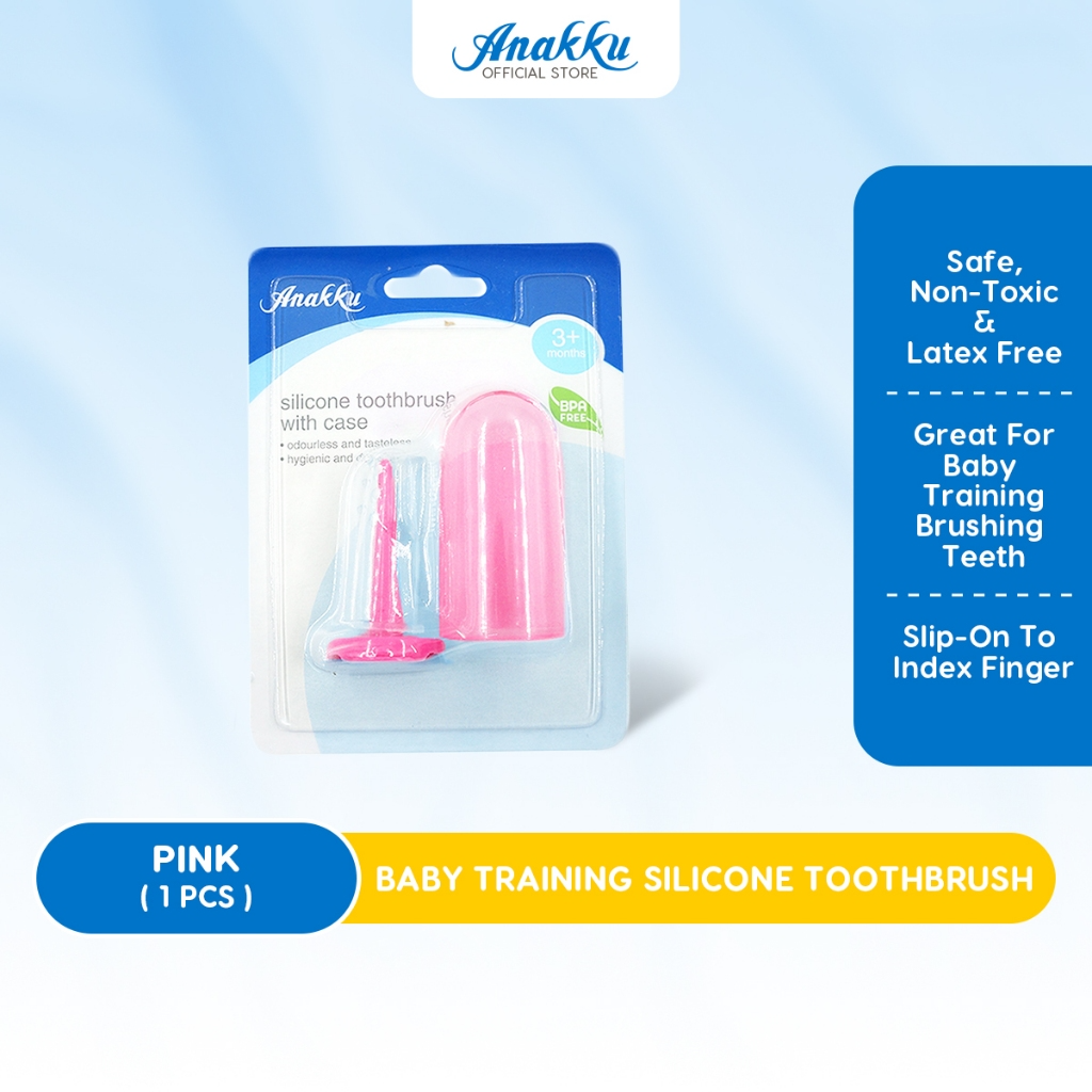 Anakku Baby Training Silicone Toothbrush Gum Massage Berus Gigi Latihan Bayi Anakku dengan Urutan Gusi Silicone 164-025