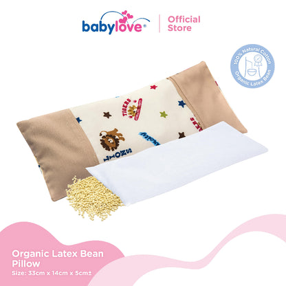 Bantal Organik Lateks Bentuk Kacang Untuk Bayi | Baby Organic Latex Bean Pillow (33cm x 14cm)