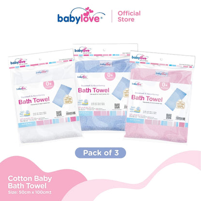Babylove Tuala Bayi | Cotton Baby Towel (100% Cotton) 50cm x 100cm