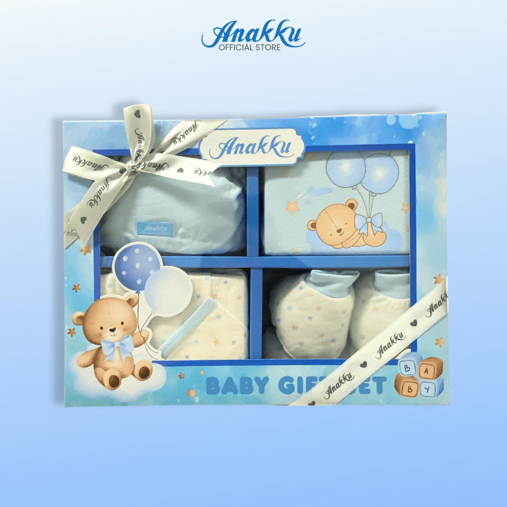 Anakku Newborn Baby Boy Gift Set [5pcs/set] Set Hadiah Bayi Lelaki [0-6 Months] 120496-1