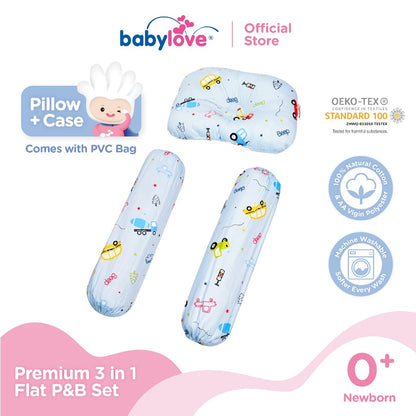 Babylove Premium 3 In 1 Set Bantal & Peluk Bayi Lembut & Selesa | Dimple Pillow & Bolster Set