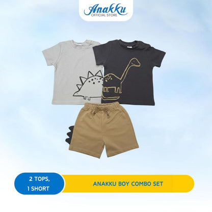 ANAKKU BOYS KNIT COMBO- 2 TOP & 1 BOTTOM (6-24MONTHS)