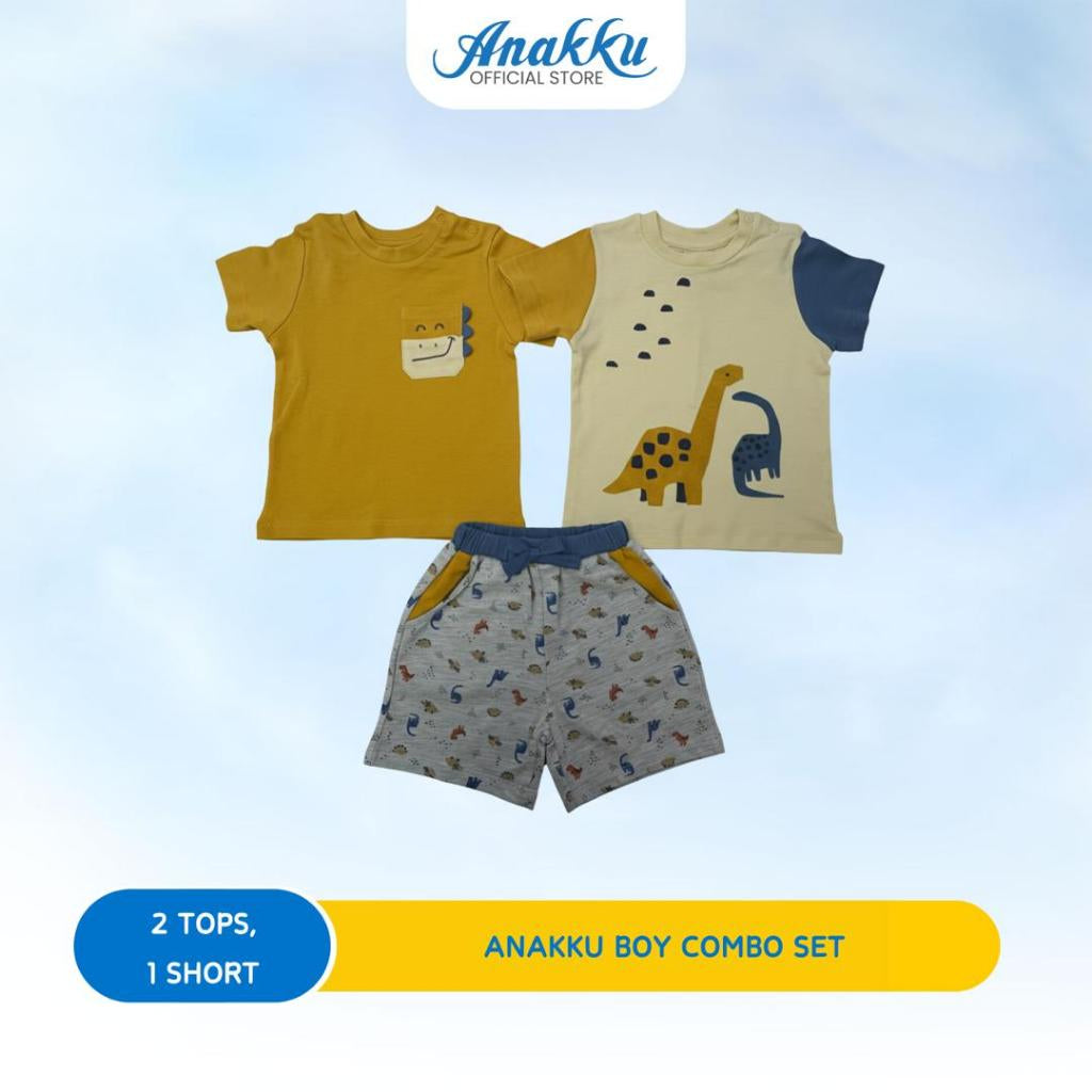 ANAKKU BOYS KNIT COMBO- 2 TOP & 1 BOTTOM (6-24MONTHS)