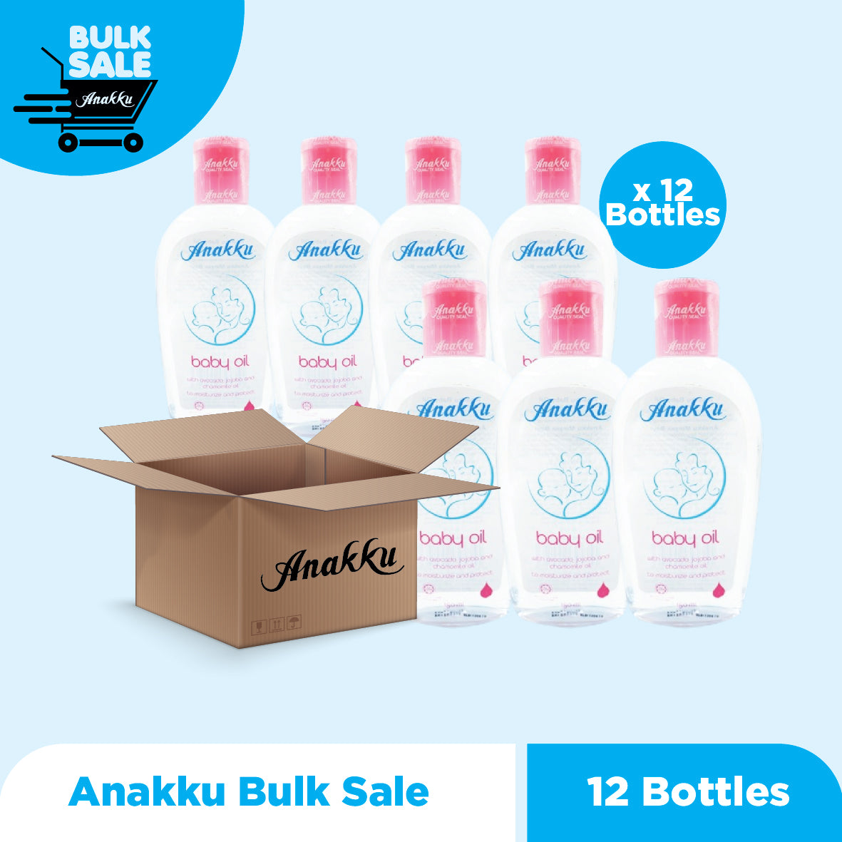 Bulk Sale - Anakku Baby Oil 150ml | Minyak Bayi BO-01 x 12