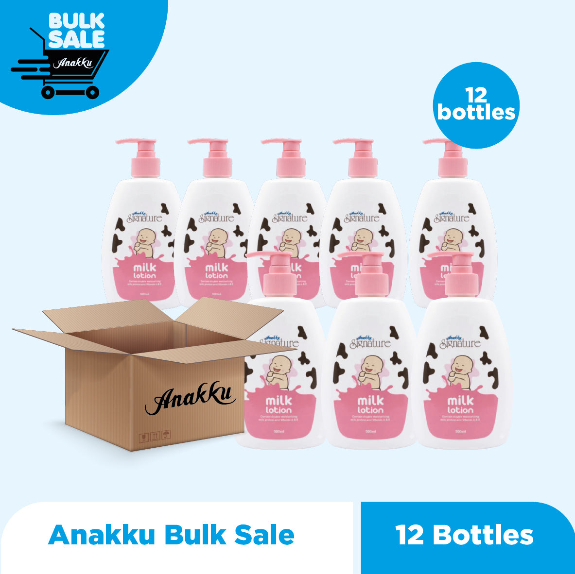 Bulk Sale -ANAKKU Signature Milk Lotion 500ml | Losyen Susu (165-801)
