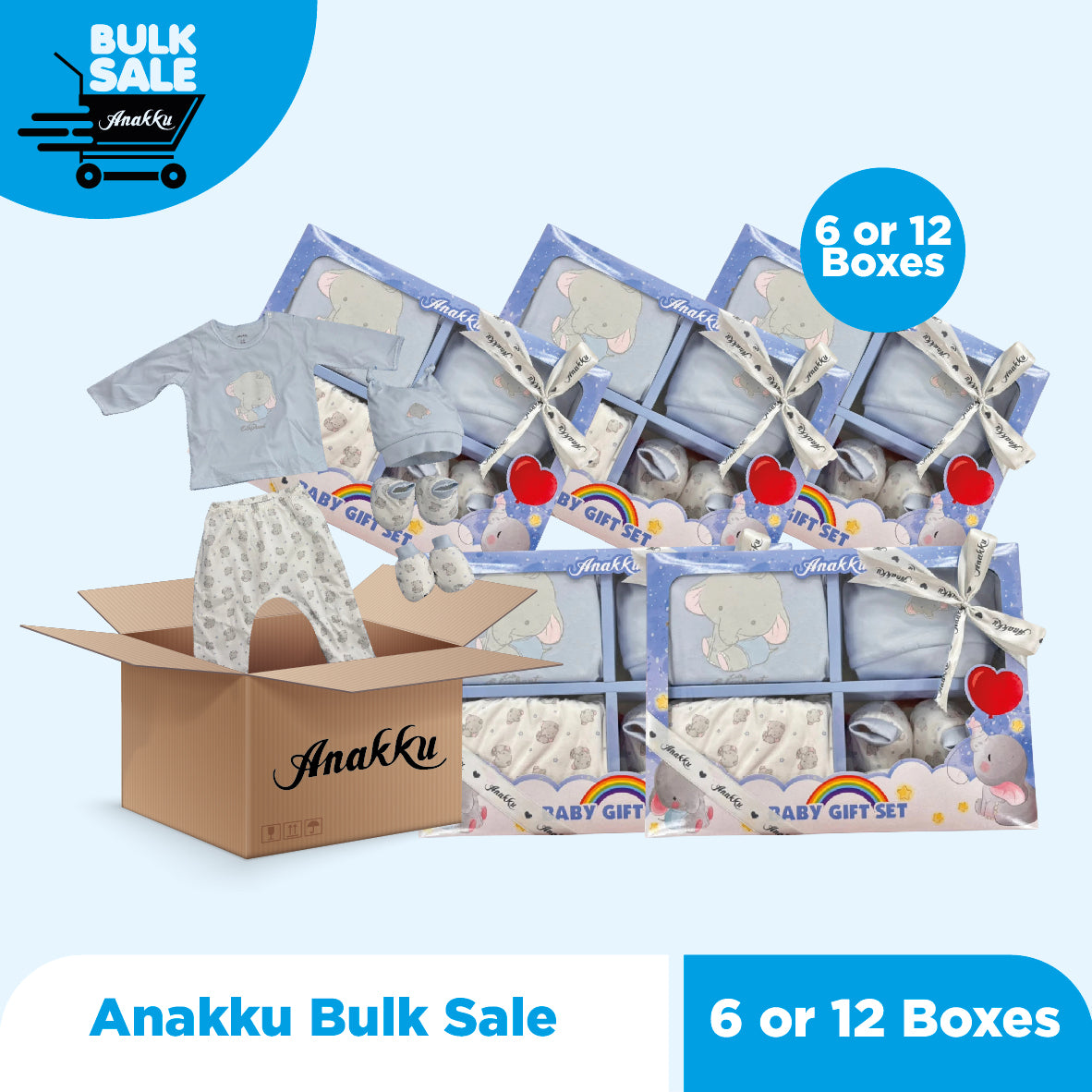 Bulk Sale - Anakku Newborn Baby Boy/Girl Pyjamas Gift Set 0-6M