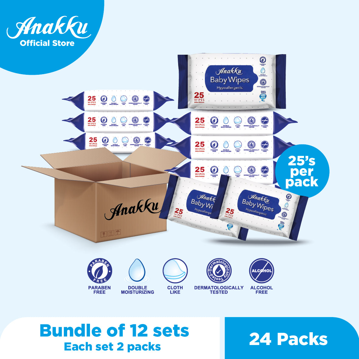 [Exclusive Bundle Deal] Anakku Baby Wipes Wet Tissue (Hypoallergenic ...