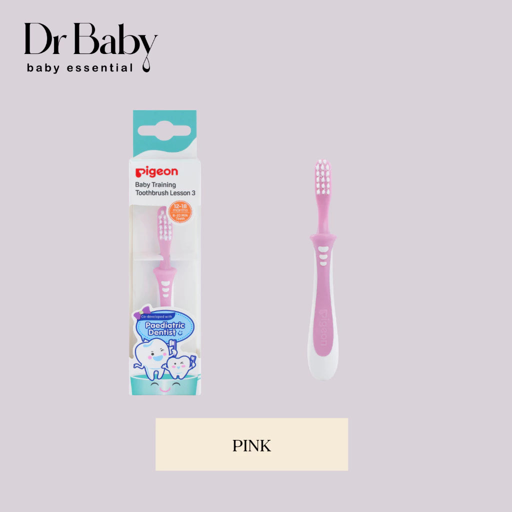 Pigeon Berus Gigi Latihan Bayi Training Toothbrush Siri Pigeon Lesson 3 Untuk Bayi 12-18 Bulan 8-20 Gigi Susu Bebas BPA