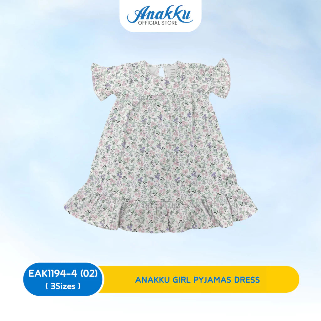Anakku Girls Pyjama Set -L/SLV Top & Long Pant & Dress Pyjama (1 yr to 3 yrs) -EAK1193-4(01 - 04)/ EAK1194-4(01 - 02)