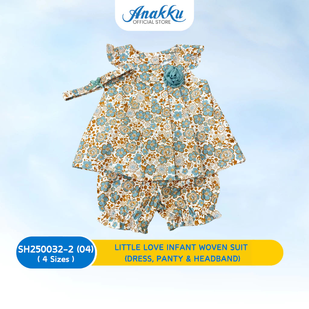 ANAKKU INFANT WOVEN SUIT (DRESS, PANTY & HEADBAND) 0-24 Months - SH250032-2