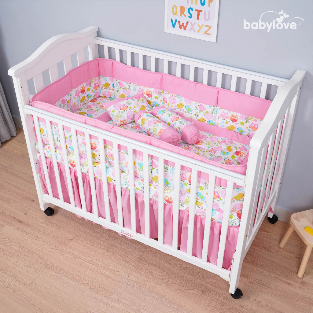 Babylove 7 dalam 1 Set Katil Bayi Premium | Set Tilam Lengkap | 7 in 1 Bedding Set (100% Cotton)