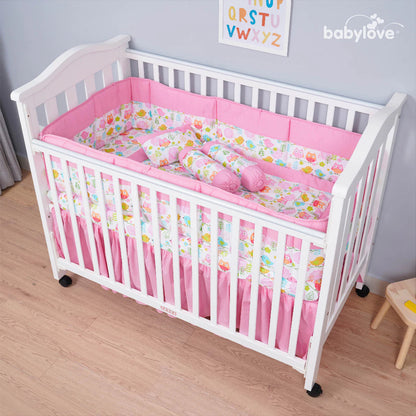 Babylove 7 dalam 1 Set Katil Bayi Premium | Set Tilam Lengkap | 7 in 1 Bedding Set (100% Cotton)