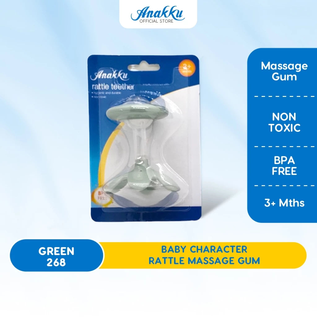 Anakku Baby Character Rattle Massage Gum BPA Free - Rattle Bayi untuk Urut Gusi, Bebas BPA 163-267