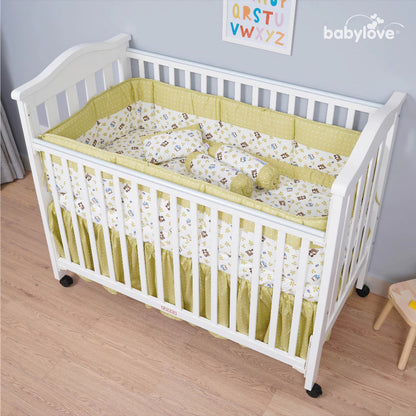 Babylove 7 dalam 1 Set Katil Bayi Premium | Set Tilam Lengkap | 7 in 1 Bedding Set (100% Cotton)