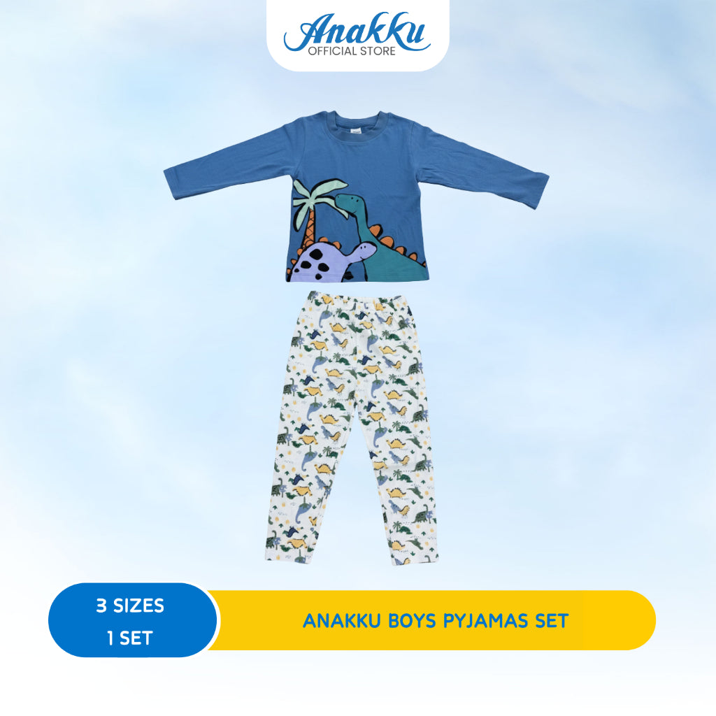 ANAKKU BOYS KNIT PYJAMA SET - LONG OR SHORT /SLV TOP & LONG PANT( 2 yr to 5 yrs)TBP20-01 (001 to 006)