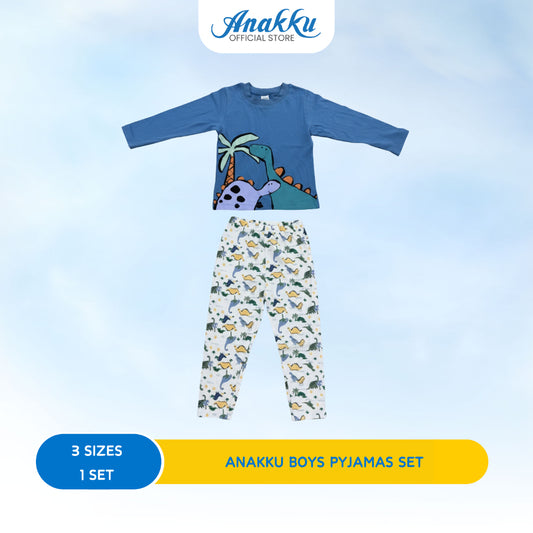 ANAKKU BOYS KNIT PYJAMA SET - LONG OR SHORT /SLV TOP & LONG PANT( 2 yr to 5 yrs)TBP20-01 (001 to 006)