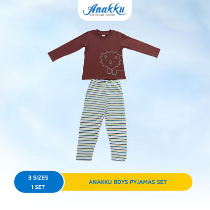 ANAKKU BOYS KNIT PYJAMA SET - LONG OR SHORT /SLV TOP & LONG PANT( 2 yr to 5 yrs)TBP20-01 (001 to 006)