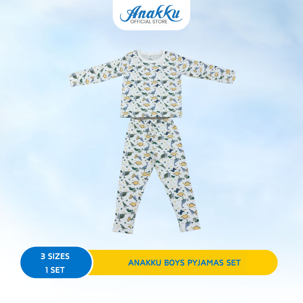 ANAKKU BOYS KNIT PYJAMA SET - LONG OR SHORT /SLV TOP & LONG PANT( 2 yr to 5 yrs)TBP20-01 (001 to 006)