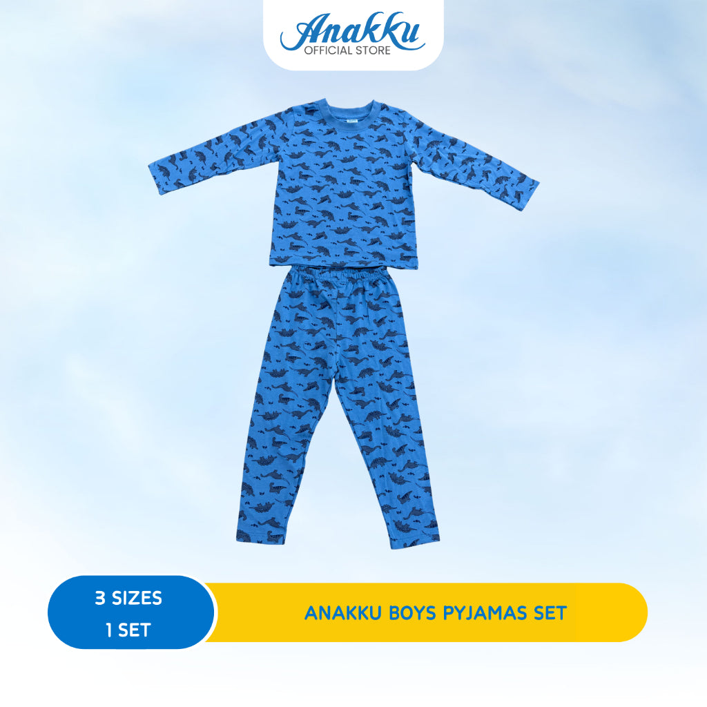 ANAKKU BOYS KNIT PYJAMA SET - LONG OR SHORT /SLV TOP & LONG PANT( 2 yr to 5 yrs)TBP20-01 (001 to 006)