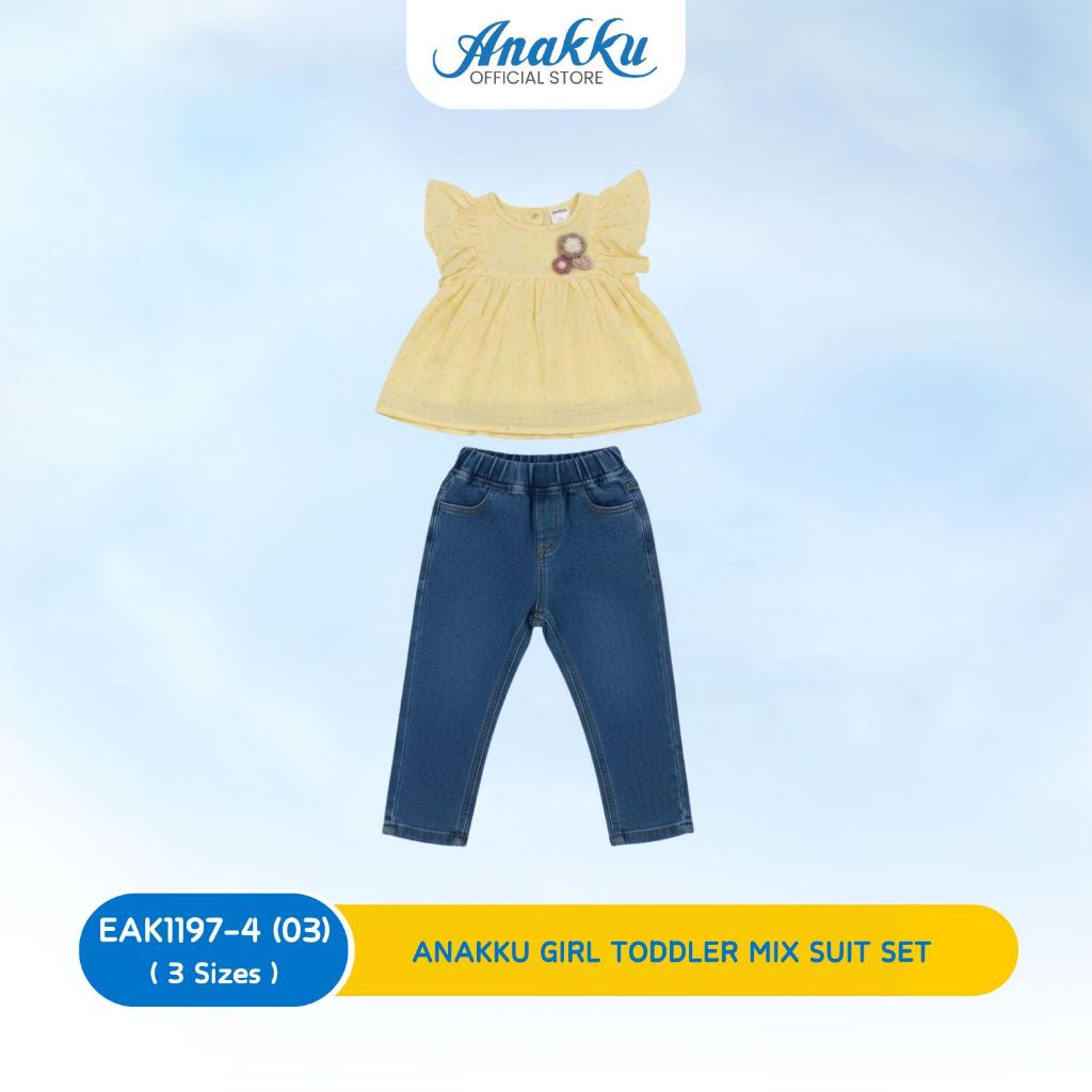 ANAKKU Girl Todler Mix Suit Set | Set Sut Campuran Kanak2 Perempuan (1 yrs to 3 yrs)