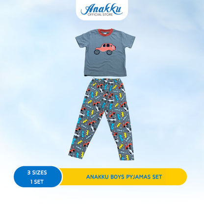 ANAKKU BOYS KNIT PYJAMA SET - LONG OR SHORT /SLV TOP & LONG PANT( 2 yr to 5 yrs)TBP20-01 (001 to 006)