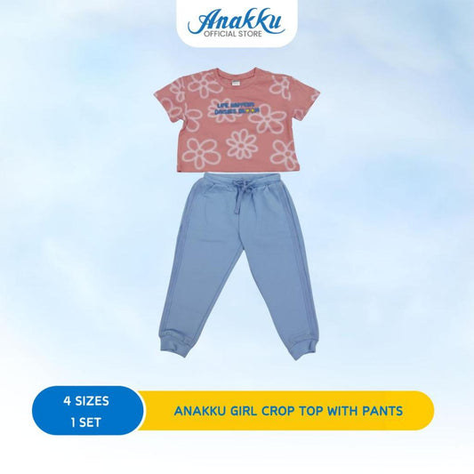 ANAKKU GIRLS KNIT SUIT -SHORT or LONG SLV SLV TOP & SHORT/LONG PANT/LEGGING( 1 yr to 5 yrs)