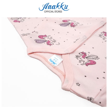 Anakku Newborn Baby Girl Jumpsuit Snap-on Button Long Sleeves Jumper [0-12M] Baju Bayi Perempuan EAK662-2
