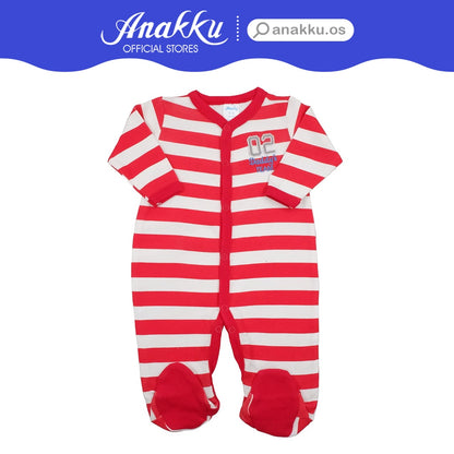 Anakku Newborn Baby Boy Jumpsuit Snap-on Button Long Sleeves Jumper [0-12M] Baju Bayi Perempuan EAK662-2