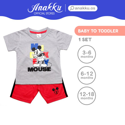 Anakku Disney Baby Boy Newborn Suit Set Baju Bayi Lelaki [Short-Slv+Pants] [3-18 Months] EDS534-2