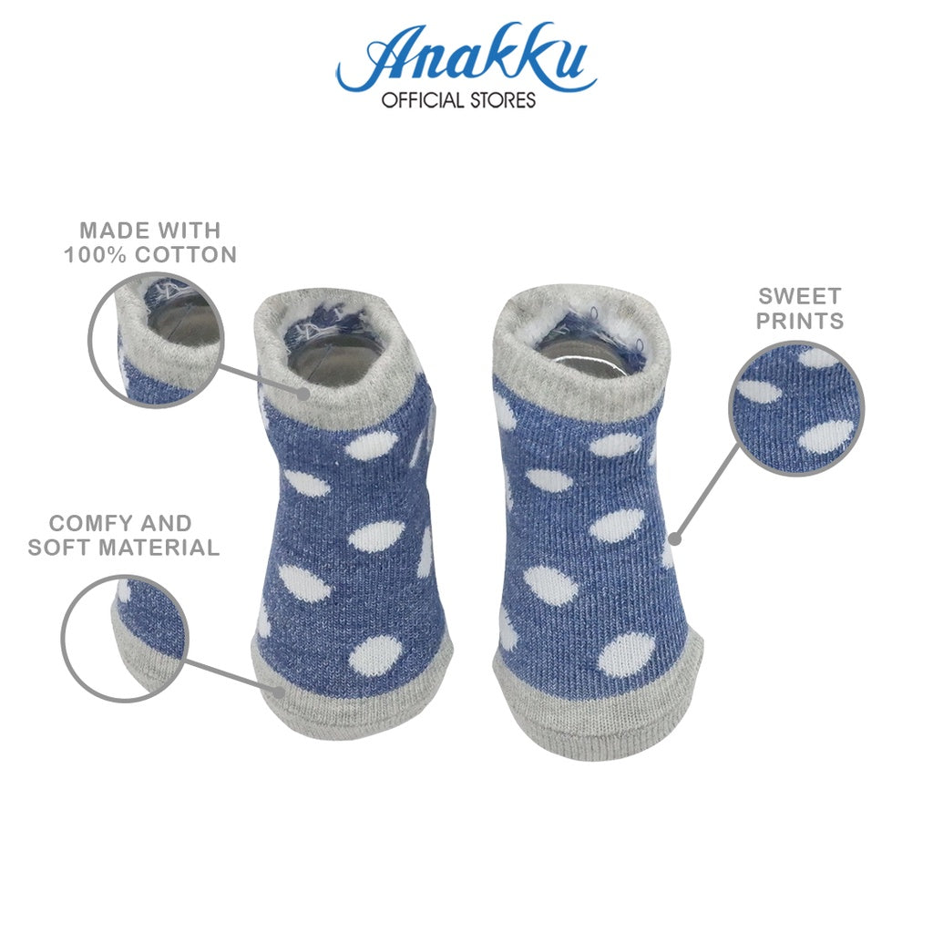 Anakku Newborn Baby Boys Fashion Basic Socks Prints Footwear | Sarung Kaki Bayi EAK695-1