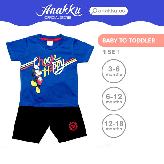 Anakku Disney Baby Boy Newborn Suit Set Baju Bayi Lelaki [Short-Slv+Pants] [3-18 Months] EDS538-2