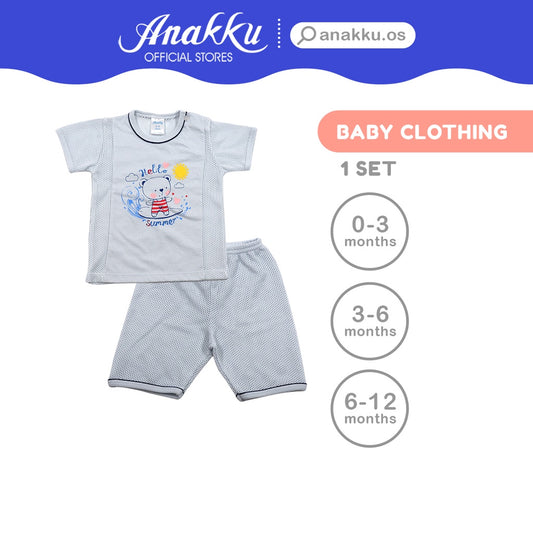 Anakku Baby Boy Newborn Suit Set-Mix Eyelet | Baju Bayi Lelaki [0-12 Months] EAK464-2