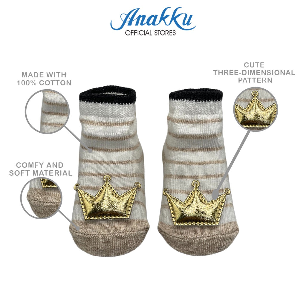 Anakku Little Love Newborn Baby Boy 3D Socks Footwear | Sarung Kaki Bayi ELL580-1