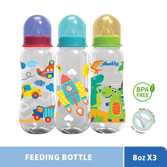 Anakku PP Feeding Bottle Botol Susu - 8oz x 3 (250ml) (Boy) 173-043