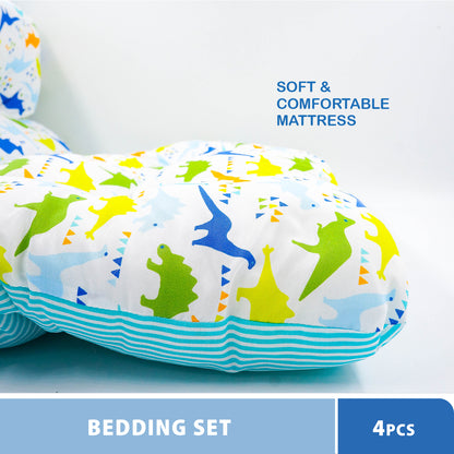 Anakku Baby Bedding Set W Playard Mattress + Pillow + Bolsters Set (Dino) | Set Katil Bayi 174-722