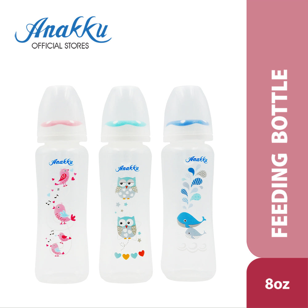 Anakku 8oz Feeding Bottle Botol Susu with Anti collapse Teat (250ml) (Random Pick Colour) 163-602